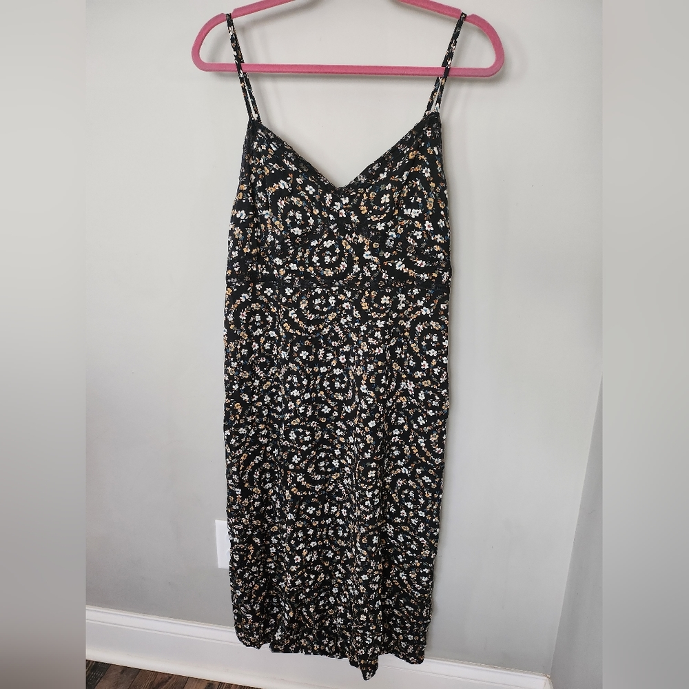 black floral midi dress, wild fable, large